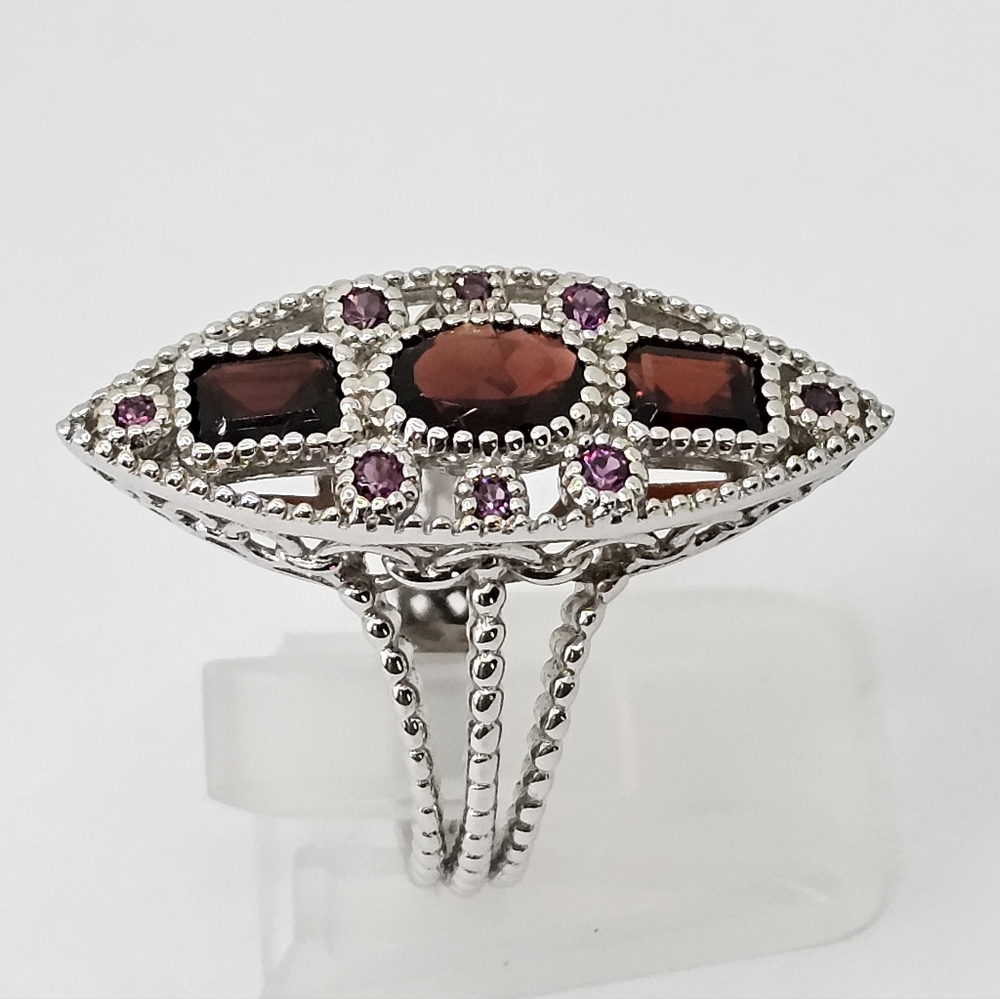 Natural Rhodolite Garnet & Pink Sapphire Ring Size 7! - Picture 3 of 9
